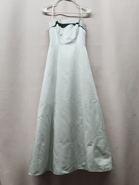 Michaelangelo Pale Mint Formal A-Line Dress with Beaded Trim